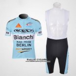 2010 Maillot Ciclismo Bianchi Bleu Clair Manches Courtes et Cuissard