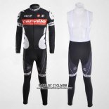 2010 Maillot Ciclismo Castelli Cervelo Blanc et Noir Manches Longues et Cuissard