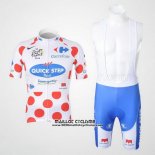 2010 Maillot Ciclismo Quick Step Floor Lider Rouge et Blanc Manches Courtes et Cuissard