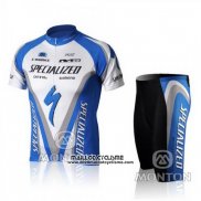2010 Maillot Ciclismo Specialized Bleu et Noir Manches Courtes et Cuissard
