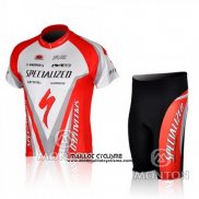 2010 Maillot Ciclismo Specialized Rouge et Blanc Manches Courtes et Cuissard