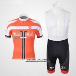 2011 Maillot Ciclismo Castelli Blanc et Orange Manches Courtes et Cuissard