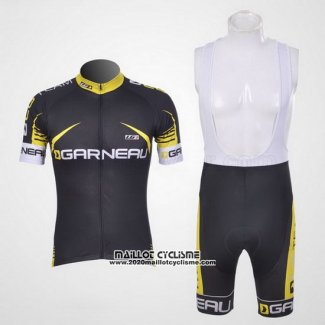 2011 Maillot Ciclismo Louis Garneau Noir et Jaune Manches Courtes et Cuissard