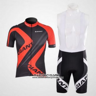 2012 Maillot Ciclismo Giant Noir et Rouge Manches Courtes et Cuissard