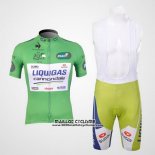 2012 Maillot Ciclismo Liquigas Cannondale Blanc et Vert Manches Courtes et Cuissard