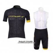 2012 Maillot Ciclismo Livestrong Noir Manches Courtes et Cuissard