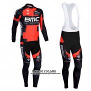 2013 Maillot Ciclismo BMC Noir et Rouge Manches Longues et Cuissard