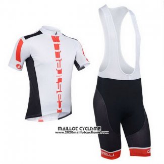 2013 Maillot Ciclismo Castelli Orange et Blanc Manches Courtes et Cuissard