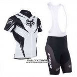 2013 Maillot Ciclismo Fox Blanc et Noir Manches Courtes et Cuissard