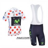 2013 Maillot Ciclismo Movistar Lider Blanc et Rouge Manches Courtes et Cuissard