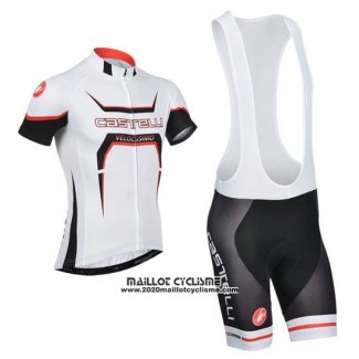 2014 Maillot Ciclismo Castelli Blanc et Orange Manches Courtes et Cuissard