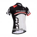 2014 Maillot Ciclismo Fox Cyclingbox Blanc et Noir Manches Courtes et Cuissard