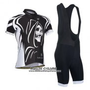 2014 Maillot Ciclismo Monton Blanc et Noir Manches Courtes et Cuissard