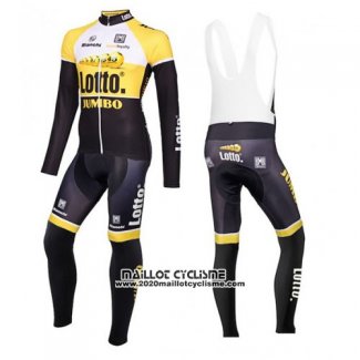 2015 Maillot Ciclismo Lotto NL Jumbo Jaune et Noir Manches Longues et Cuissard