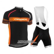 2015 Maillot Ciclismo Orbea Noir et Orange Manches Courtes et Cuissard