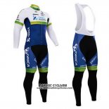 2015 Maillot Ciclismo Orica GreenEDGE Bleu et Blanc Manches Longues et Cuissard