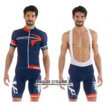 2015 Maillot Ciclismo Pinarello Rouge et Bleu Manches Courtes et Cuissard