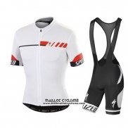 2015 Maillot Ciclismo Specialized Blanc Manches Courtes et Cuissard