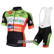 2016 Maillot Ciclismo Crelan AA Rouge et Vert Manches Courtes et Cuissard