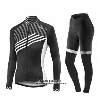 2017 Maillot Ciclismo Femme Liv Noir et Blanc Manches Longues et Cuissard