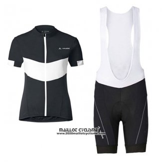 2017 Maillot Ciclismo Femme Vaude Noir et Blanc Manches Courtes et Cuissard