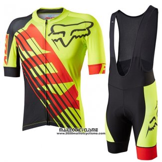 2017 Maillot Ciclismo Fox Le Savant Jaune Manches Courtes et Cuissard