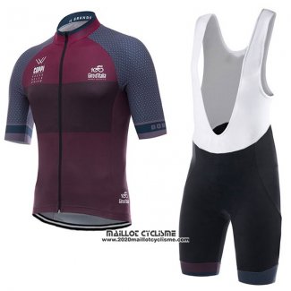 2017 Maillot Ciclismo Giro D'italie Coppi Fuchsia et Marron Manches Courtes et Cuissard