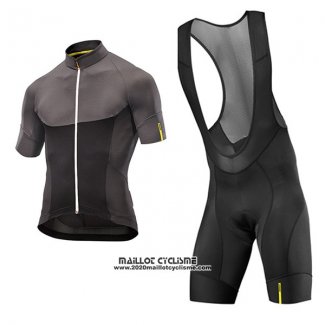 2017 Maillot Ciclismo Mavic Noir et Gris Manches Courtes et Cuissard