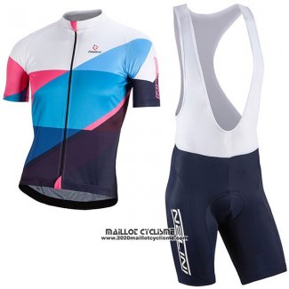 2017 Maillot Ciclismo Nalini Champion Bleu et Blanc Manches Courtes et Cuissard