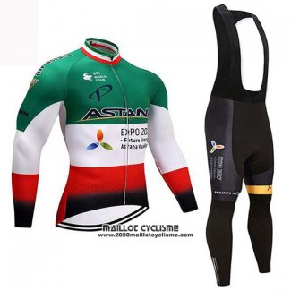 2018 Maillot Ciclismo Astana Champion Italie Manches Longues et Cuissard