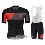 2018 Maillot Ciclismo Castelli Gris Rouge Noir Manches Courtes et Cuissard