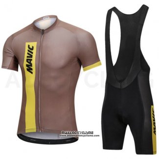 2018 Maillot Ciclismo Mavic Marron Manches Courtes et Cuissard