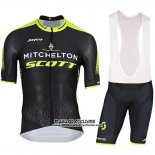 2018 Maillot Ciclismo Mitchelton Scott Noir Manches Courtes et Cuissard