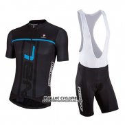 2018 Maillot Ciclismo Nalini Noir et Bleu Manches Courtes et Cuissard