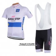 2018 Maillot Ciclismo Quick Step Floors Blanc Manches Courtes et Cuissard