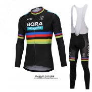 2018 Maillot Ciclismo UCI Mondo Champion Bora Noir Manches Longues et Cuissard