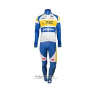 2018 Maillot Cyclisme Sport Vlaanderen-baloise Bleu Blanc Jaune Manches Longues et Cuissard