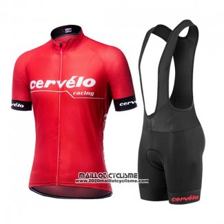 2019 Maillot Ciclismo Cervelo Rouge Manches Courtes et Cuissard