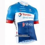 2019 Maillot Ciclismo Direct Energie Bleu Blanc Manches Courtes et Cuissard