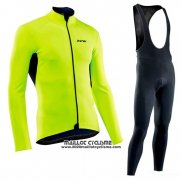 2019 Maillot Ciclismo Northwave Vert Manches Longues et Cuissard