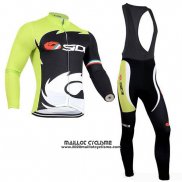 2019 Maillot Ciclismo Rock Racing SIDI Noir Vert Manches Longues et Cuissard