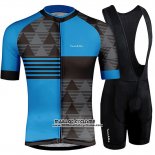 2019 Maillot Ciclismo Runchita Bleu Noir Manches Courtes et Cuissard