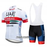 2019 Maillot Ciclismo UCI Mondo Champion UAE Blanc Rouge Manches Courtes et Cuissard