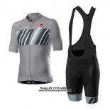 2020 Maillot Ciclismo Castelli Gris Noir Manches Courtes et Cuissard