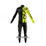 2020 Maillot Ciclismo EKOI Noir Jaune Manches Longues et Cuissard