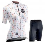 2020 Maillot Ciclismo Femme Northwave Blanc Manches Courtes et Cuissard