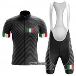 2020 Maillot Ciclismo Italie Noir Manches Courtes et Cuissard