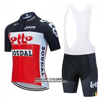 2020 Maillot Ciclismo Lotto Soudal Noir Rouge Blanc Manches Courtes et Cuissard