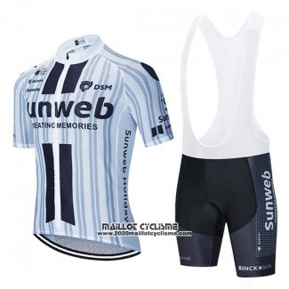 2020 Maillot Ciclismo Sunweb Blanc Noir Manches Courtes et Cuissard