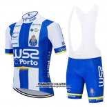 2020 Maillot Ciclismo W52-FC Porto Blanc Bleu Manches Courtes et Cuissard